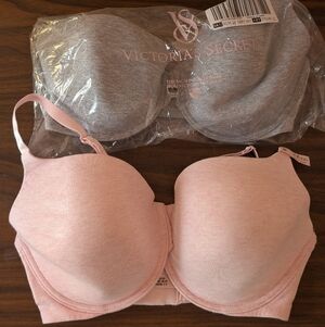 Victoria's Secret Soft Pink and Gray Bra Duo